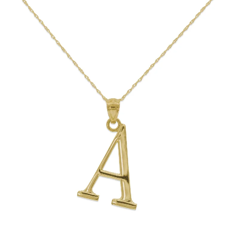 handmade braided anklet 10KT Yellow Gold 18-inch 30MM Initial Pendant; Initial A