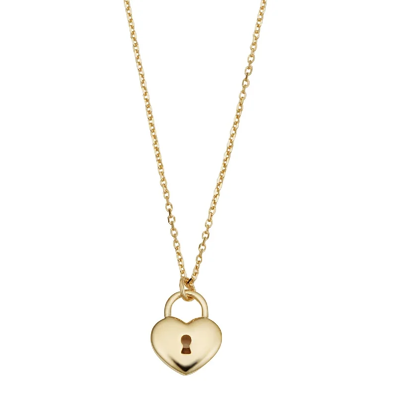 personalized coordinates ring custom 10KT Yellow Gold 18-inch Heart Lock Adjustable Pendant