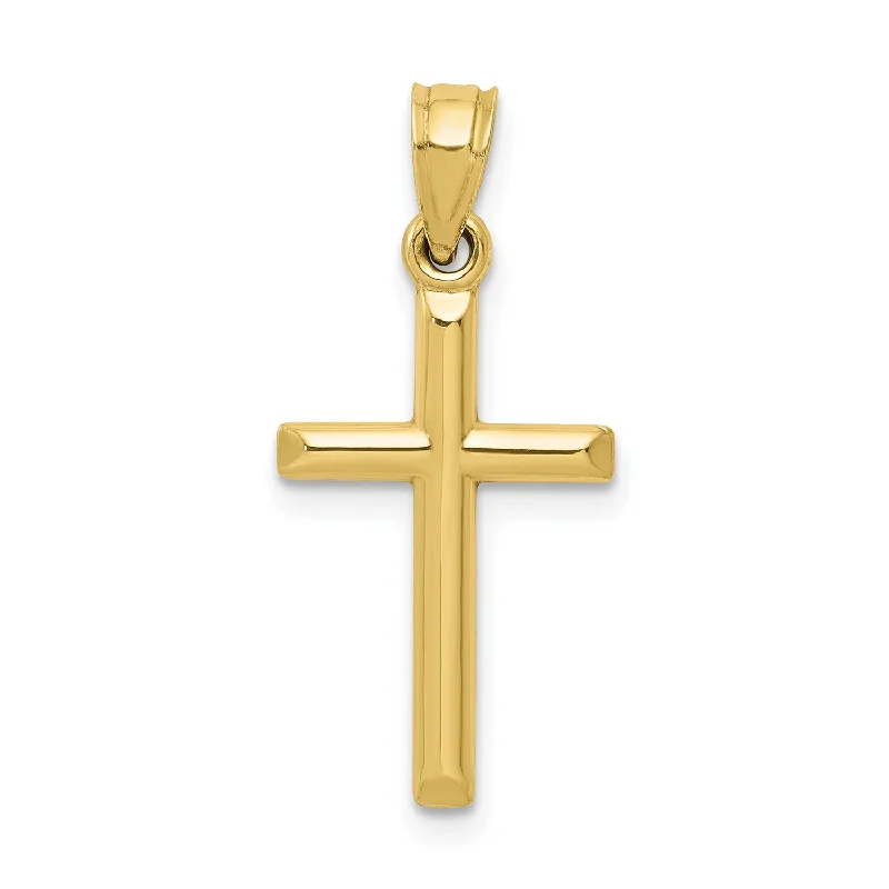 stackable gold bangle set 10KT Yellow Gold 19X11.77MM Cross Pendant. Chain Not Included