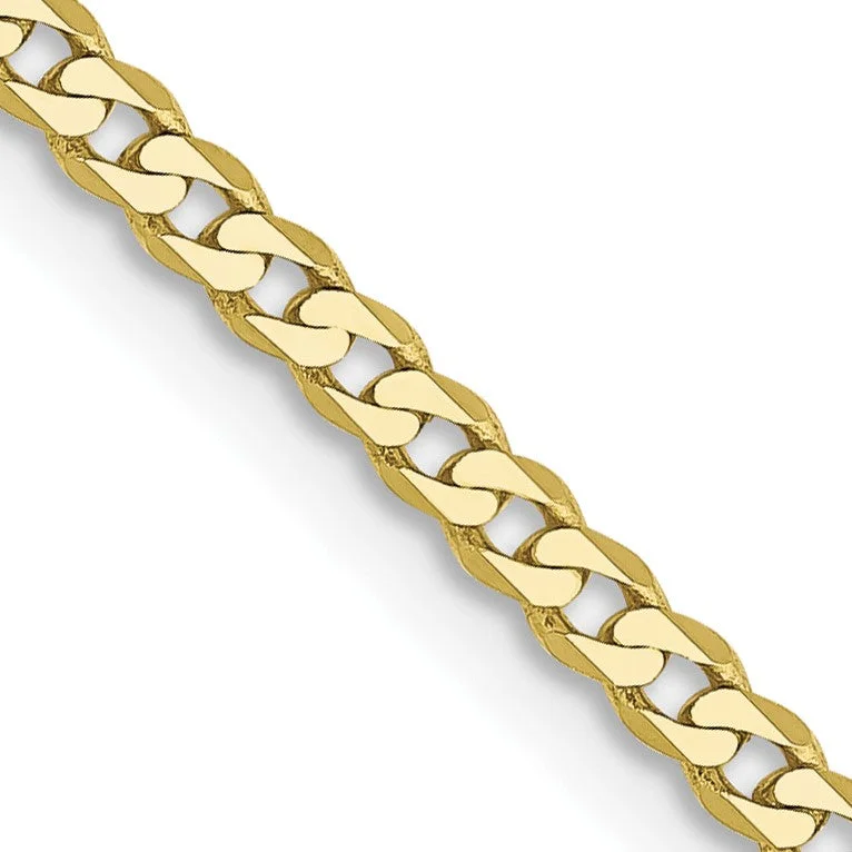 ruby and diamond engagement ring 10KT Yellow Gold 24-inch 2.2MM Flat Beveled Curb Chain
