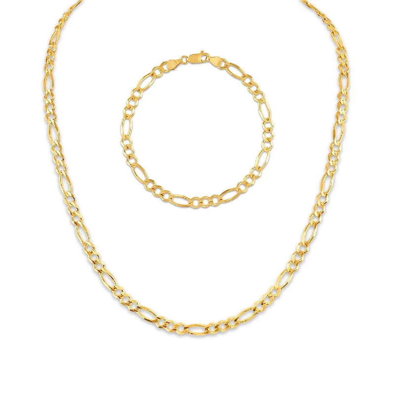 sapphire and diamond eternity ring 10KT Yellow Gold 3.2MM Figaro 20-inch Chain 8-inch Bracelet Set sapphire and diamond eternity ring 10KT Yellow Gold 3.2MM Figaro 20-inch Chain 8-inch Bracelet Set
