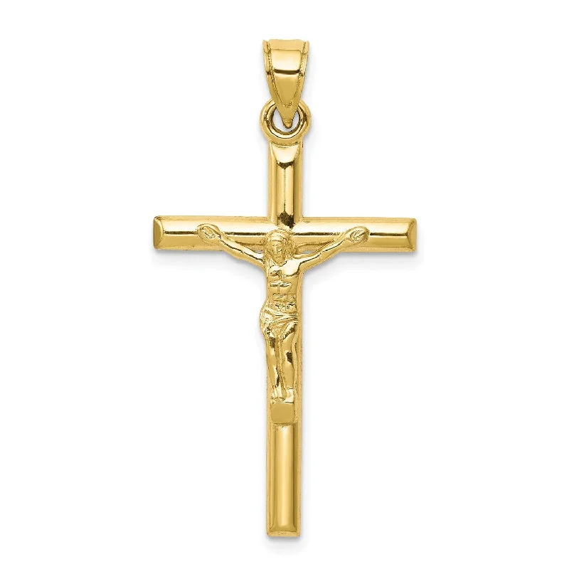 pearl and gold chain earrings 10KT Yellow Gold 32X19MM Crucifix Cross Pendant. Chain Not Included