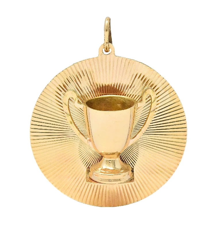 real tiger’s eye bead bracelet 14 Karat Yellow Gold Vintage 1963 Golfing Presidents Cup Pendant Charm