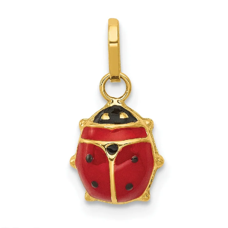 celestial star charm bracelet 14k Enameled Ladybug Charm