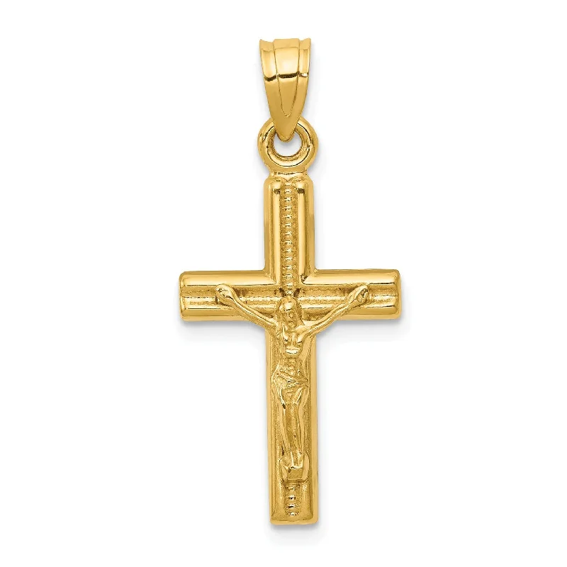 vintage locket necklace gold 14k Hollow Crucifix Pendant. Chain not Included