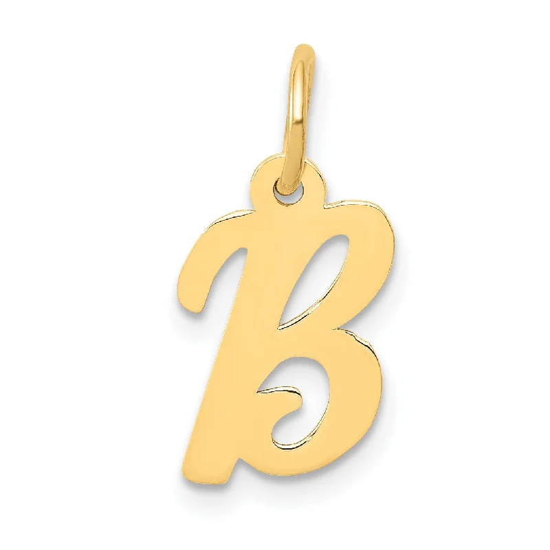 classic pearl choker necklace 14k Small Script Initial B Charm