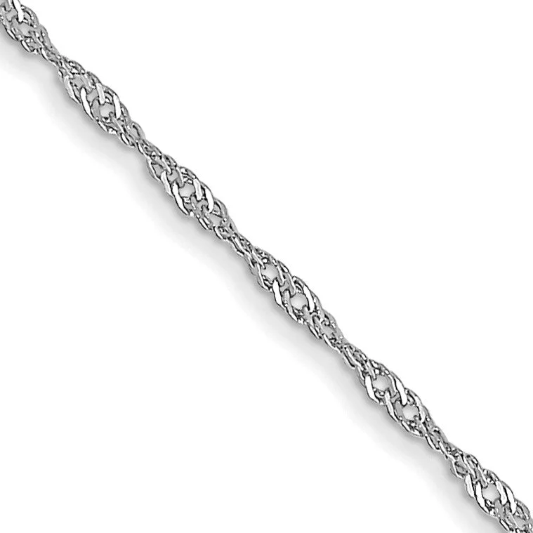 sterling silver infinity loop ring 14KT White Gold 18-inch 1MM Singapore Pendant Chain