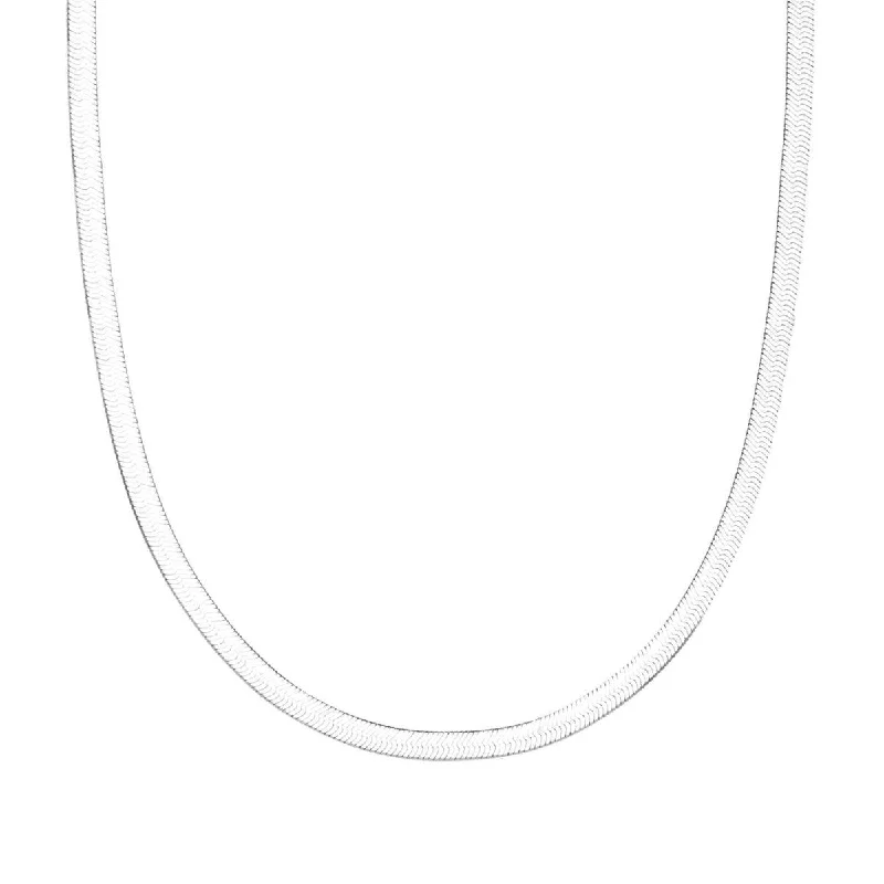 real jade bangle bracelet 14KT White Gold 18-inch 3MM Herringbone Chain