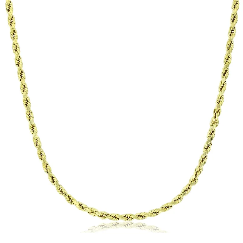 sterling silver herringbone chain 14KT Yellow Gold 18-inch 3MM Rope Chain