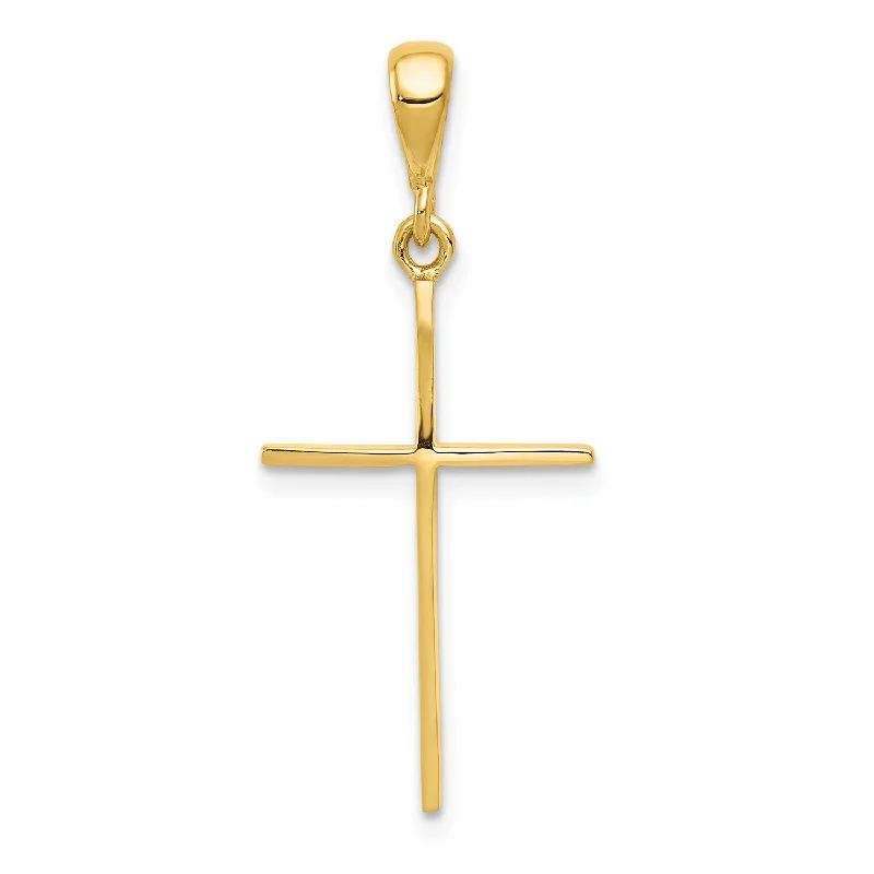 luxury diamond anniversary band 14KT Yellow Gold 33X14MM Cross Pendant. Chain Not Included