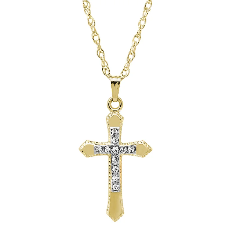 solid gold stacking rings set 14KT Yellow Gold Filled 18-inch Cross Pendant