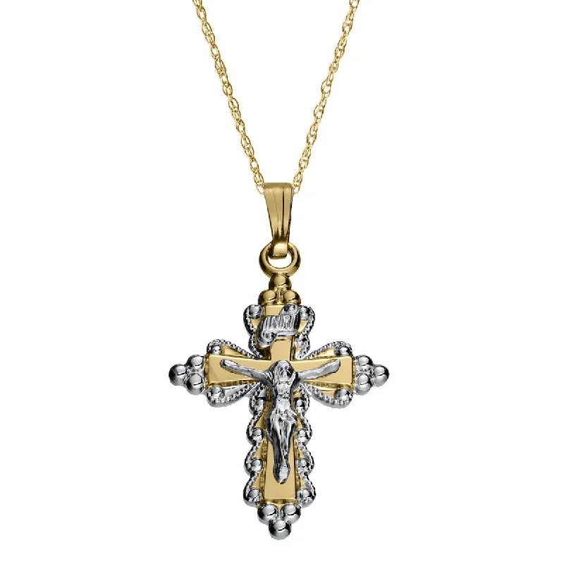 unique blue topaz ring 14KT Yellow Gold Filled 18-inch Crucifix Cross Pendant