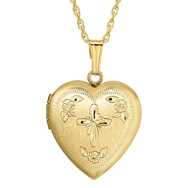 real tourmaline birthstone ring 14KT Yellow Gold Filled 18-inch Locket Cross Pendant