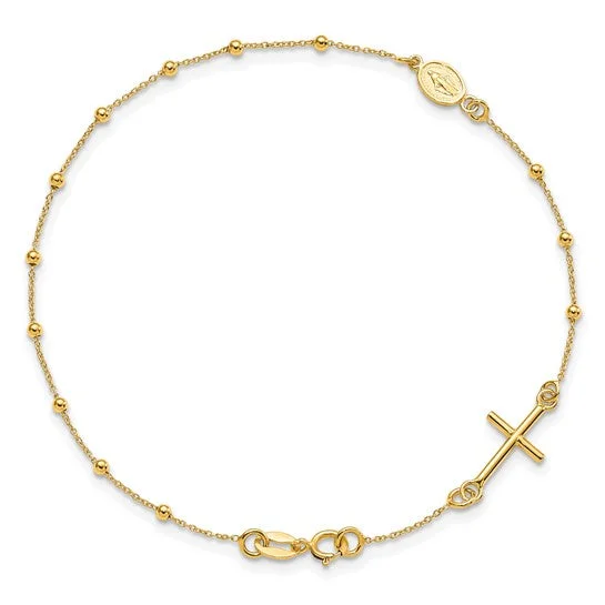 adjustable minimalist wave bracelet 14ky Gold  Rosary Bracelet