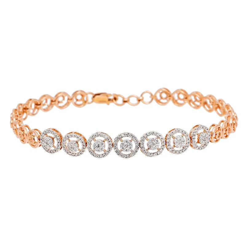 raw crystal cuff bracelet 18K Rose Gold & 0.89ct Diamond Bracelet (13.5gm)