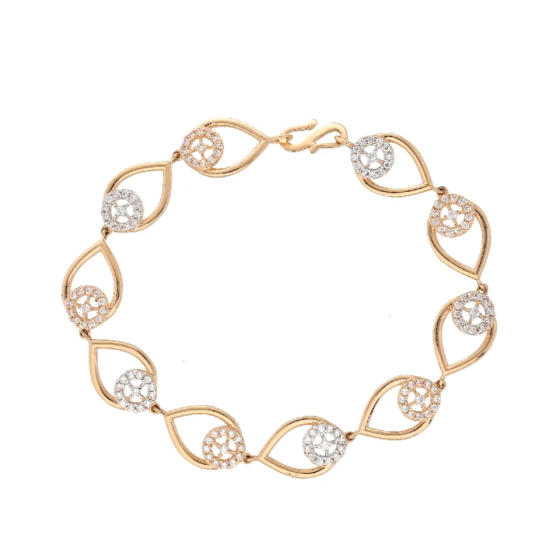 handmade beaded stretch bracelet 18K Rose Gold & CZ Bracelet (8.3gm)