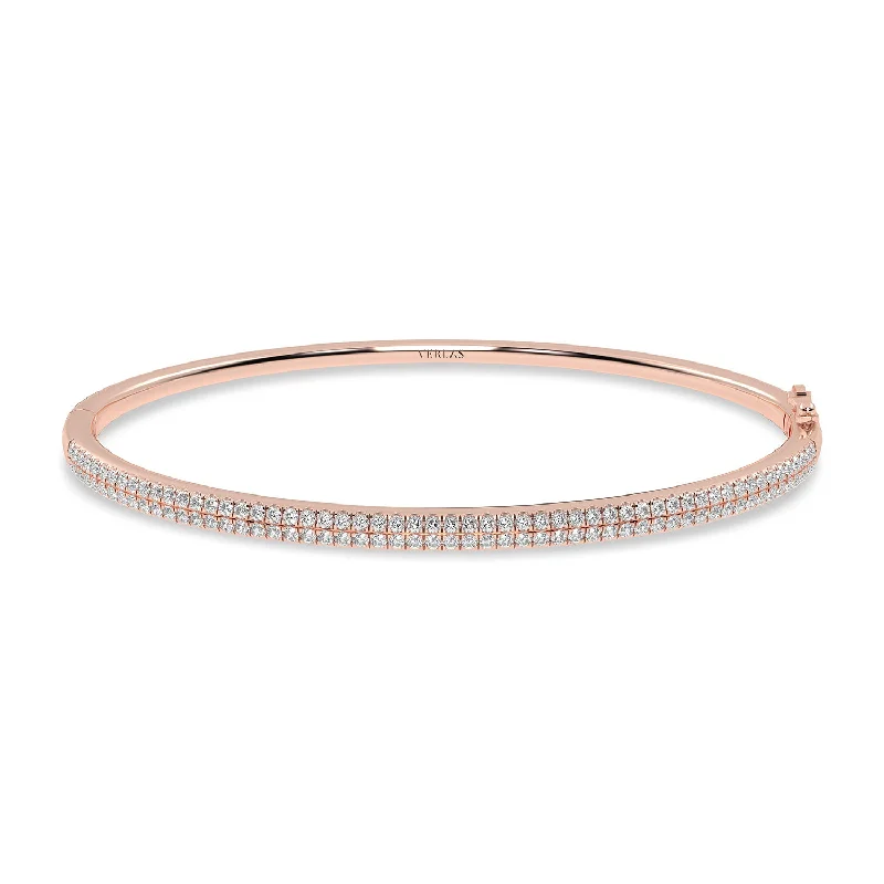 minimalist cubic zirconia earrings 2-Row Signature Diamond Bangle