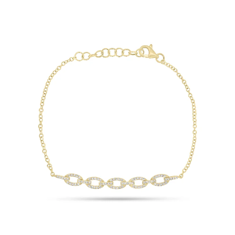 minimalist gold square earrings Diamond Oval Link Fashion Bracelet