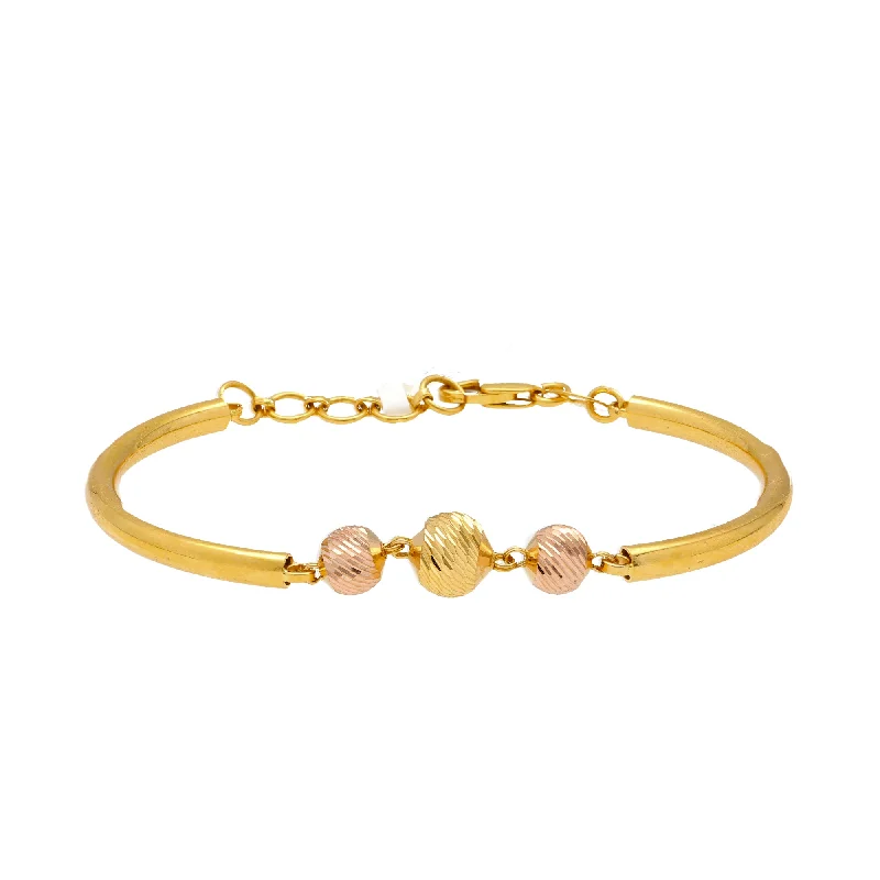 silver dragon claw ring 22K Multi-Tone Gold Beaded Bracelet (7.6gm)