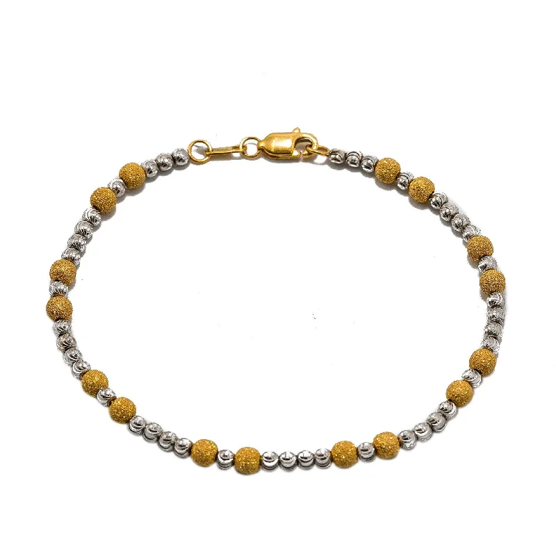 silver lotus flower earrings 22K Multi Tone Gold Bracelet W/ Detailed Gold Ball Beads