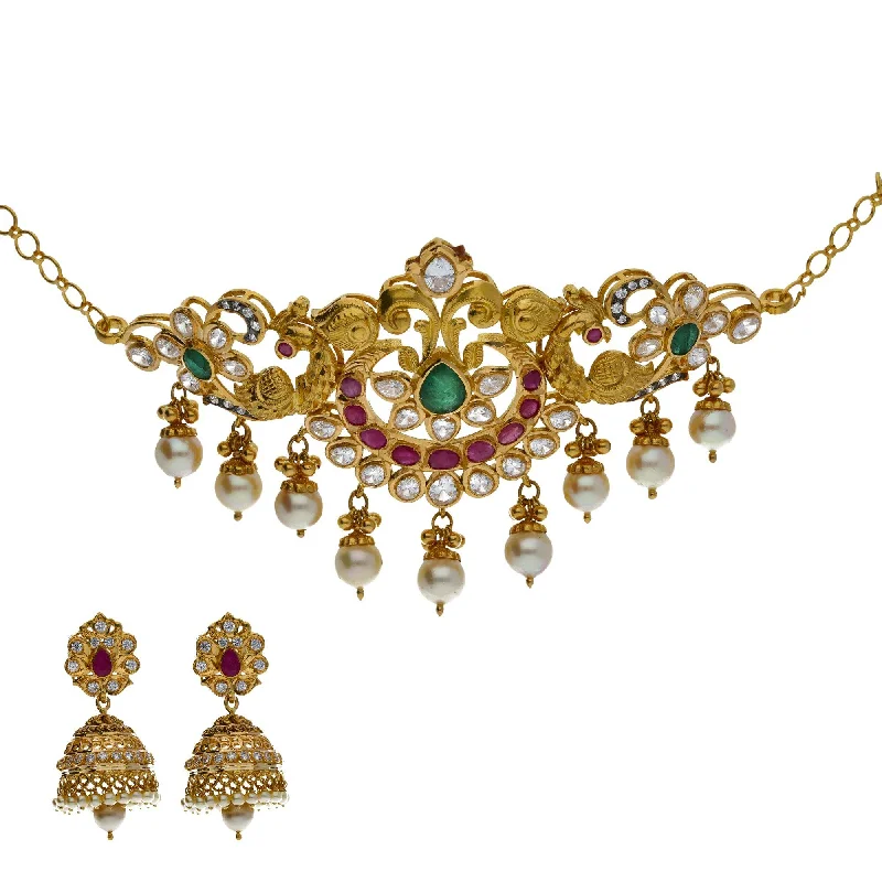 white gold diamond cluster ring 22K Yellow Antique Gold 2-in-1 Choker/Vanki & Jhumki Earrings Set W/ Kundan, Emerald, Pearls & Crescent Accents white gold diamond cluster ring 22K Yellow Antique Gold 2-in-1 Choker/Vanki & Jhumki Earrings Set W/ Kundan, Emerald, Pearls & Crescent Accents