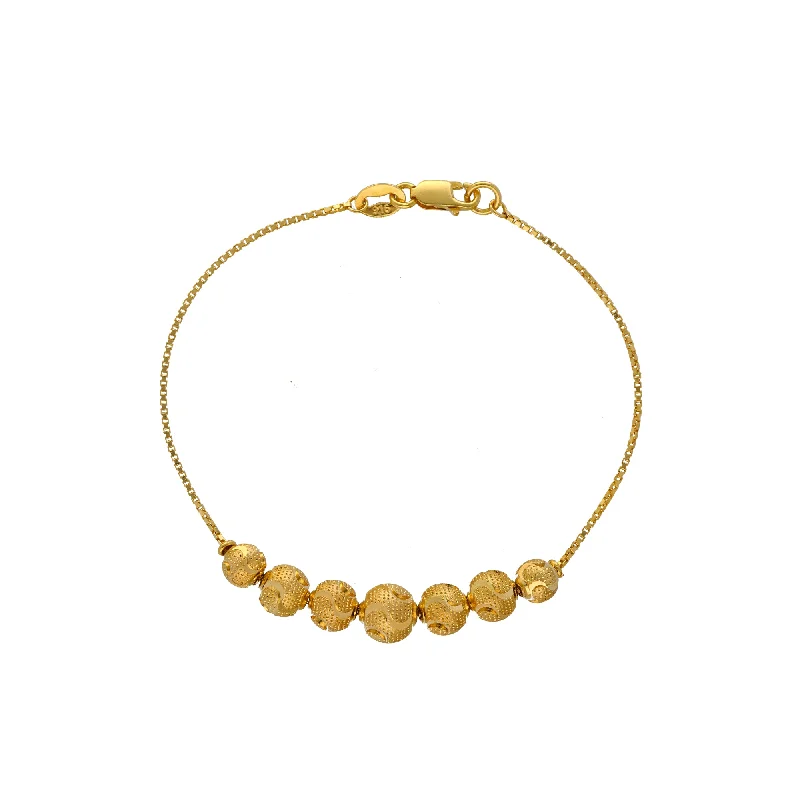 unique tribal silver ring 22K Yellow Gold Ball Bead Bracelet (8.9gm)