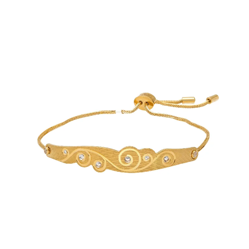 infinity knot wedding band 22K Yellow Gold & CZ Bracelet (13.8gm)