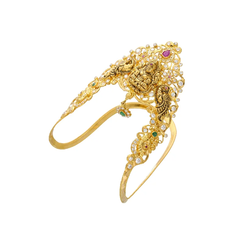 opal cluster ring unique 22K Yellow Gold Temple Vanki Arm Bracelet For Kids w/ Emerald, Ruby, & CZ (30.7grams)