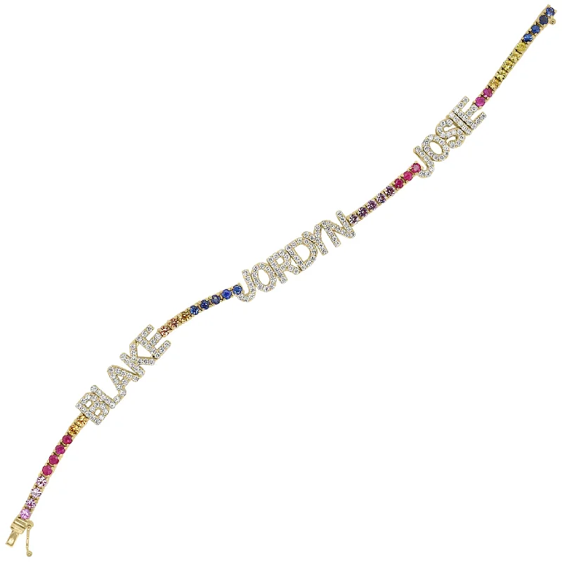 dainty rose gold anklet Diamond & Multicolor Gemstone Names Bracelet