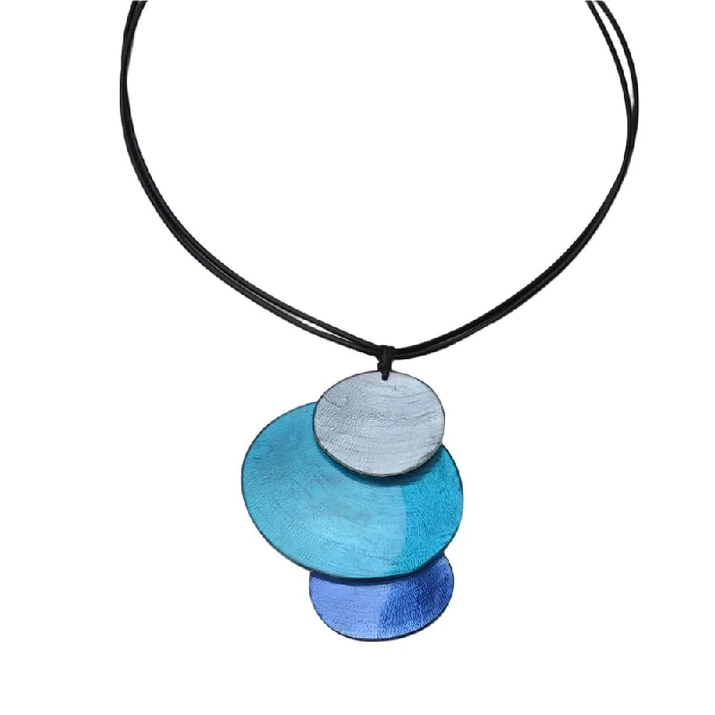 personalized zodiac birthstone necklace Three Piece Blue Combo Pendant Necklace