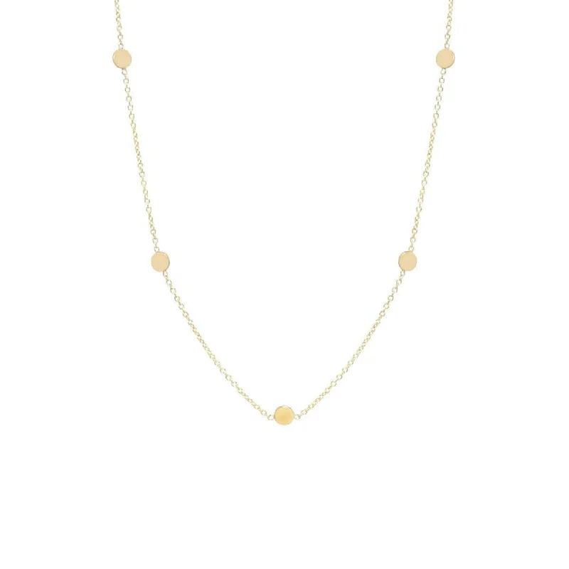 vintage-style diamond halo ring 14k Gold 5 Itty Bitty Round Disc Necklace