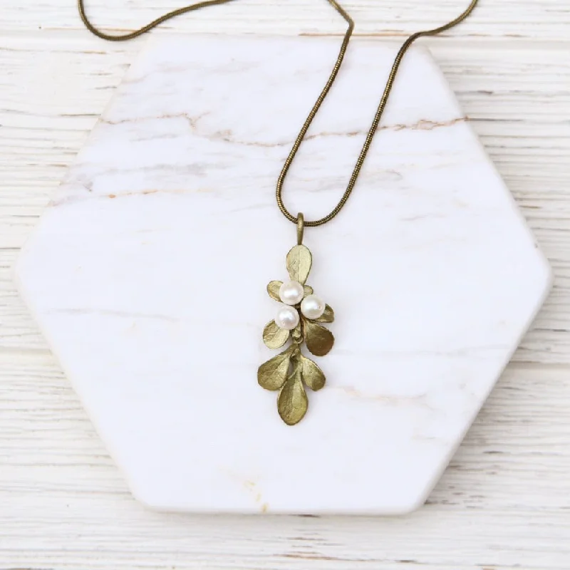 dainty birthstone ring for women Barberry Pearl Pendant Necklace