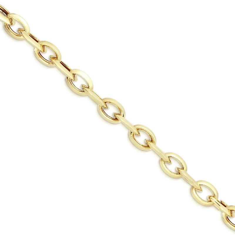 personalized name ring Alternating Medium and Small Link Bracelet, 14K Yellow Gold personalized name ring Alternating Medium and Small Link Bracelet, 14K Yellow Gold