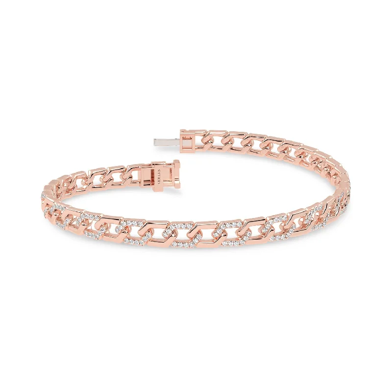personalized ring with name Alternating Diamond Hexagon Link Bracelet