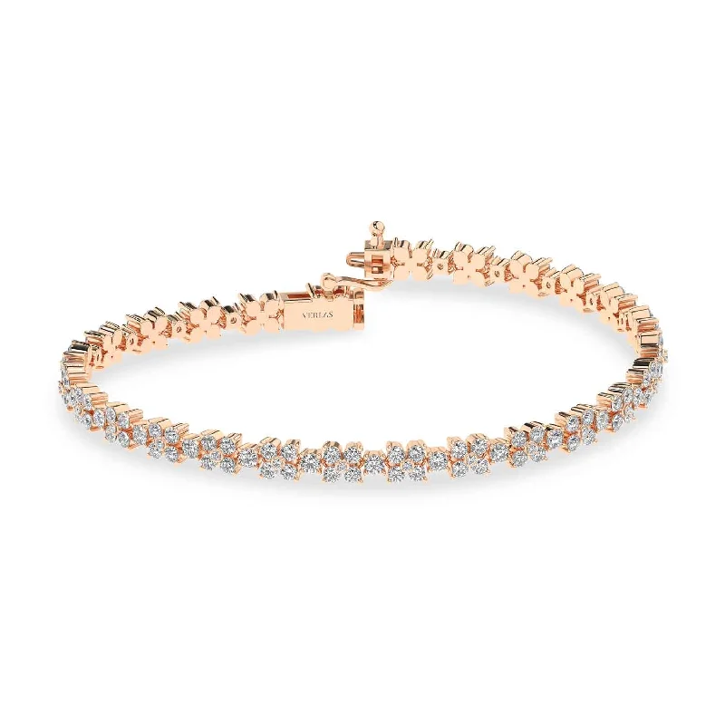 gold charm bracelet with initials Alyssa Floral Tennis Bracelet