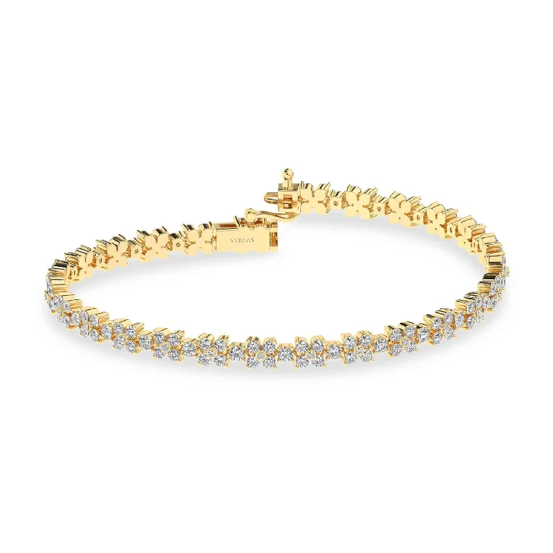 unique diamond tennis bracelet Alyssa Floral Tennis Bracelet