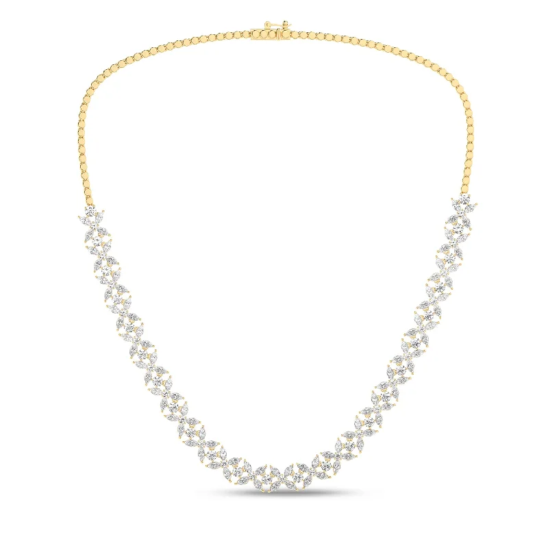 solid gold cartilage hoop Alyssa Marquise Radiant Tennis Necklace