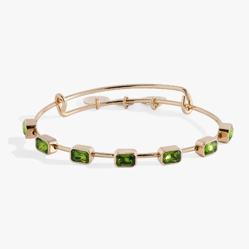 dainty beaded stretch bracelet August Birthstone Emerald Cut Bangle