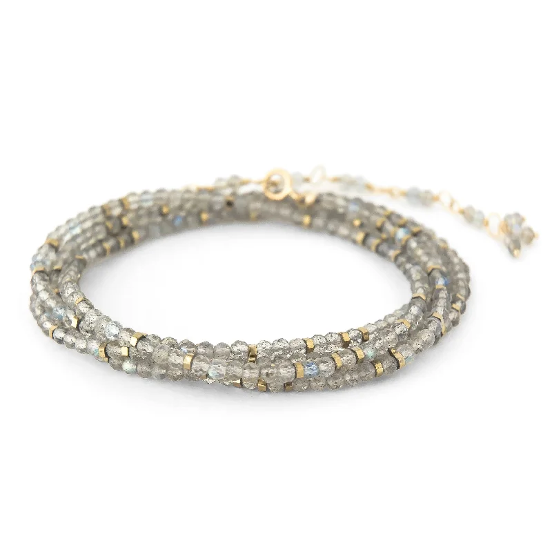 heart-shaped promise ring sterling silver Labradorite Confetti Wrap Bracelet & Necklace