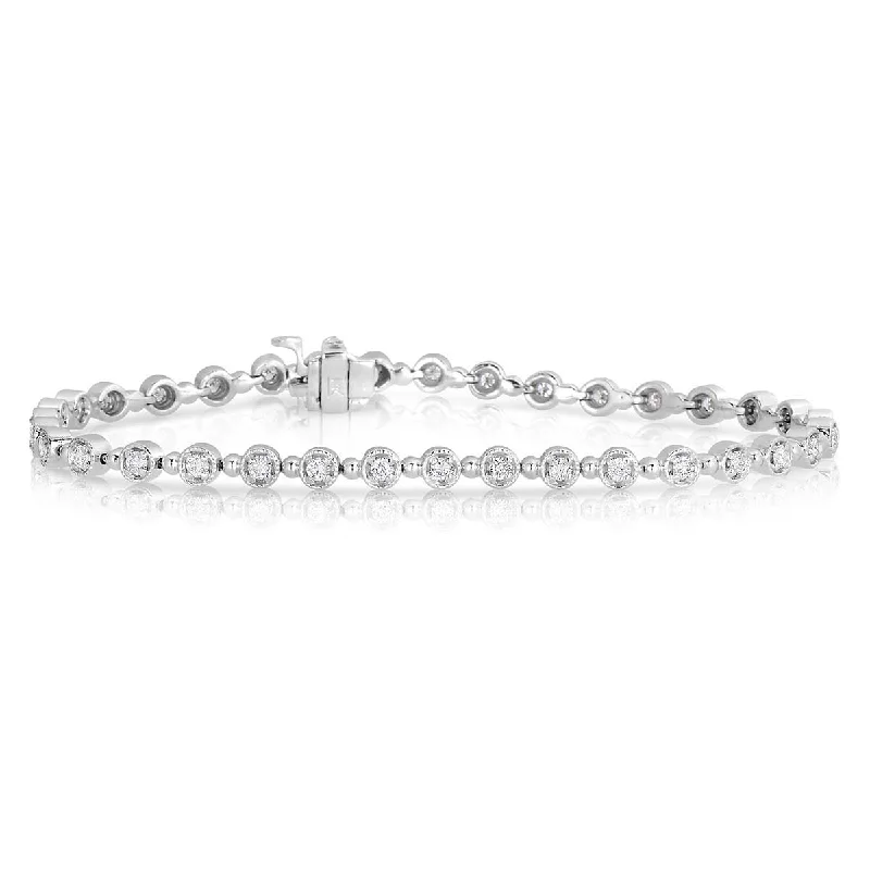 dainty gemstone choker necklace Bezel Set Diamond Bracelet, .99 Carat Total, 14K White Gold dainty gemstone choker necklace Bezel Set Diamond Bracelet, .99 Carat Total, 14K White Gold