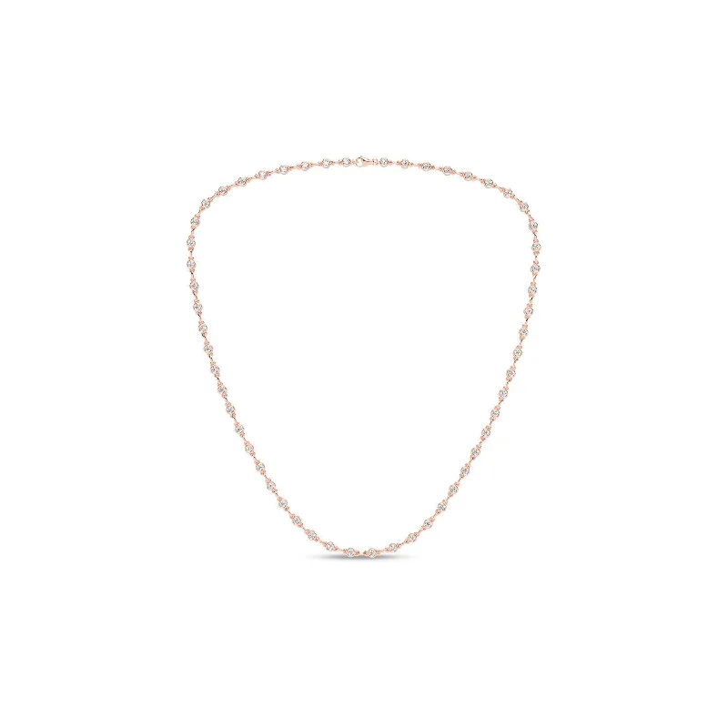 hammered gold stacking rings Bezel Set Diamond Tennis Necklace