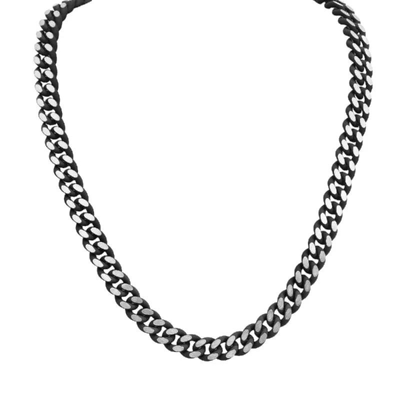 classic pearl bridal earrings Black Enamel Coated Stainless Steel 24-inch 9.5MM Curb Chain classic pearl bridal earrings Black Enamel Coated Stainless Steel 24-inch 9.5MM Curb Chain