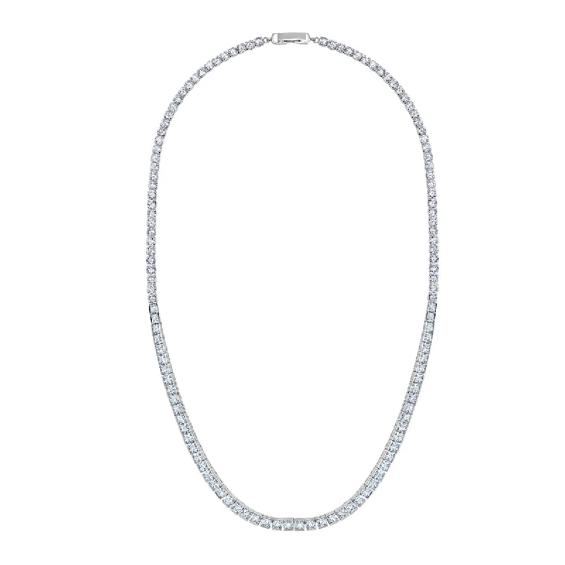 solid gold disc charm bracelet Crislu Platinum Plated Sterling Silver Princess Cut Cubic Zirconia 16-inch Tennis Necklace