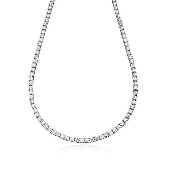 hammered gold stacking rings Crislu Platinum Plated Sterling Silver Round Cubic Zirconia 18-inch Tennis Necklace