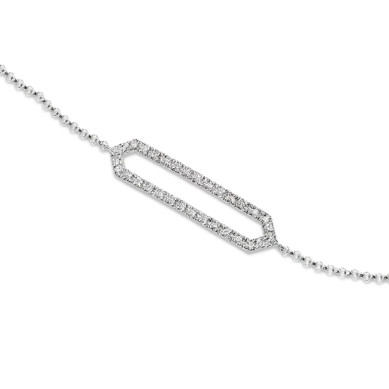 bold gothic skull necklace Diamond Bar Bracelet, 14K White Gold