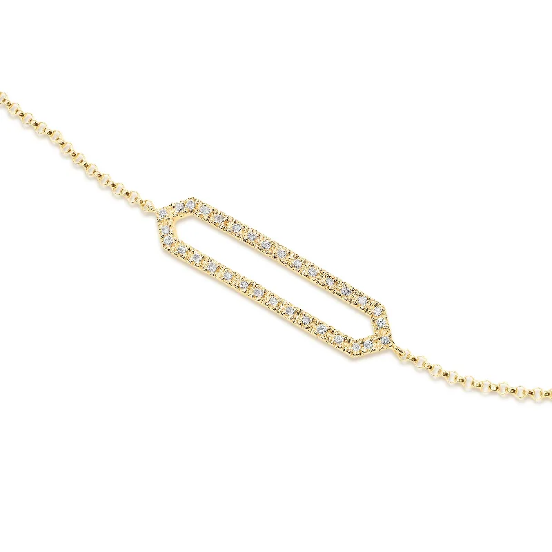 gold daisy stud earrings Diamond Bar Bracelet, 14K Yellow Gold