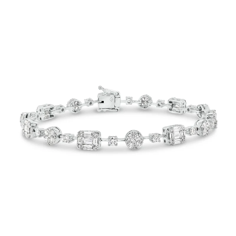 real opal engagement ring Diamond Circles & Rectangles Tennis Bracelet