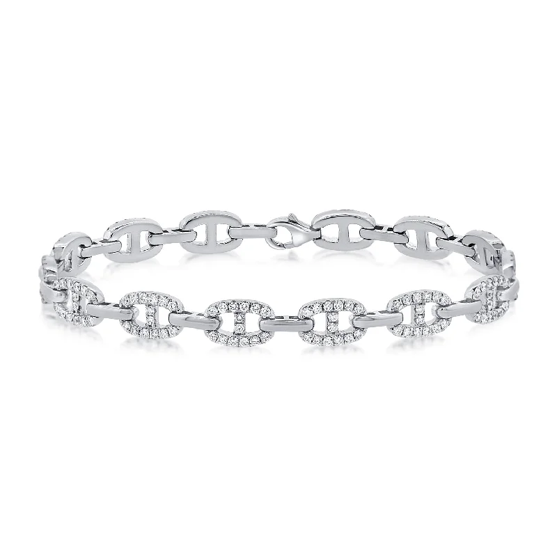 vintage-inspired pearl brooch Diamond Classic Chain Link Bracelet
