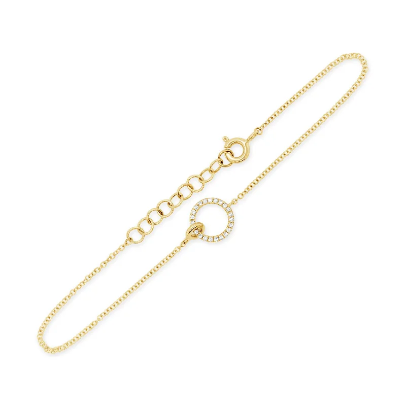 rose gold ring with diamonds Diamond Open Circle Bracelet