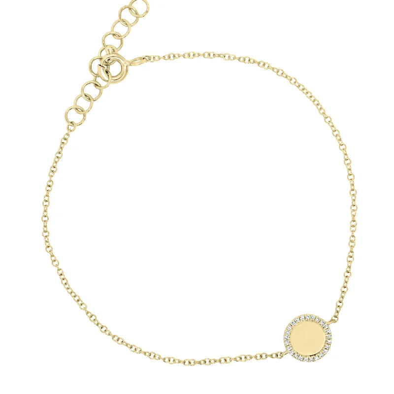 boho gemstone anklet Diamond-Framed Disc Bracelet